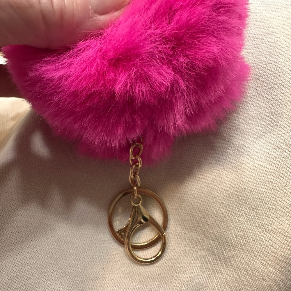 Pink Fur Keychain bag charm Accessory